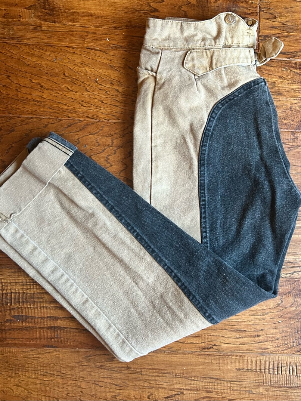 Vintage Wide-Leg Two-Tone Jeans